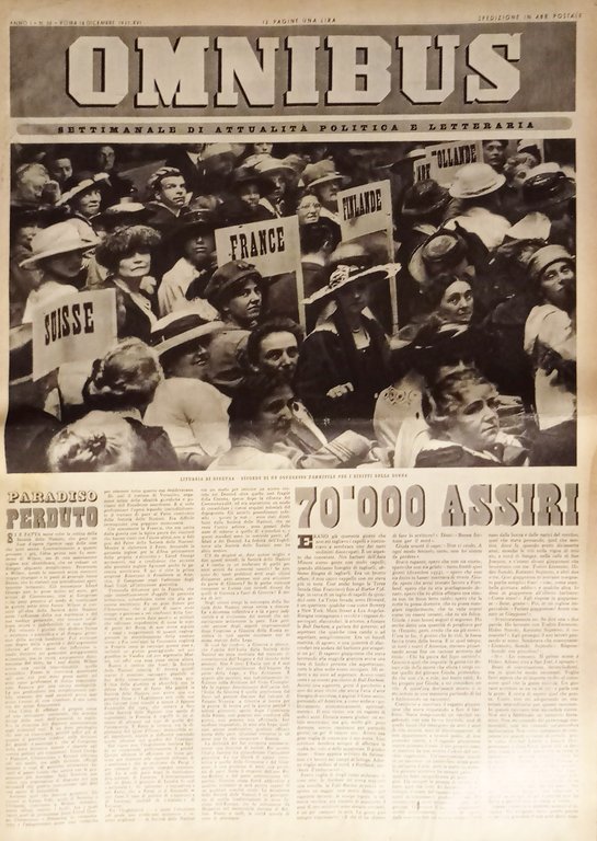 Settimanale di Politica - Omnibus N. 38 - 1937 Liturgia di Ginevra