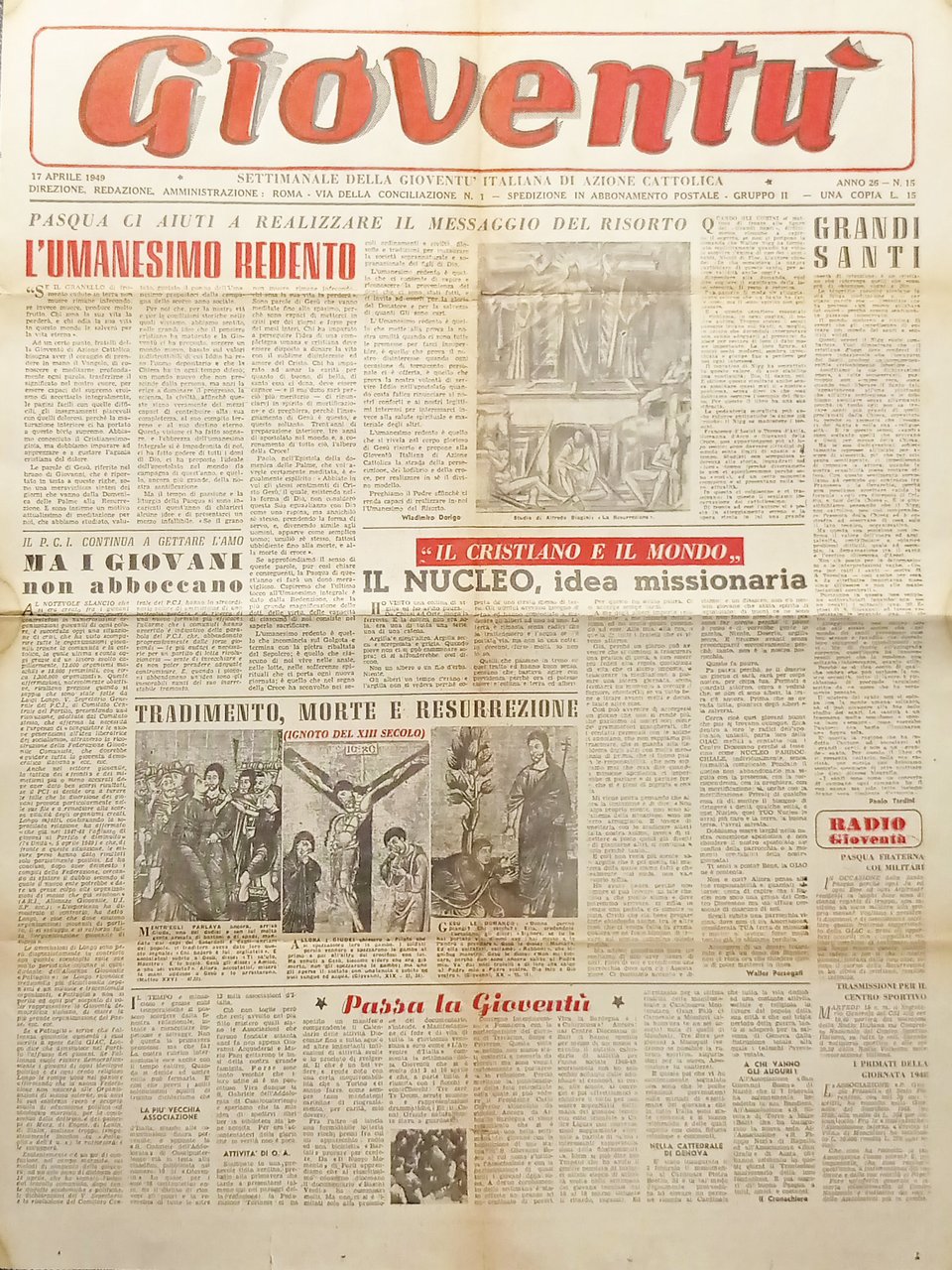 Settimanale Gioventù Italiana di Azione Cattolica - Gioventù N. 15 …