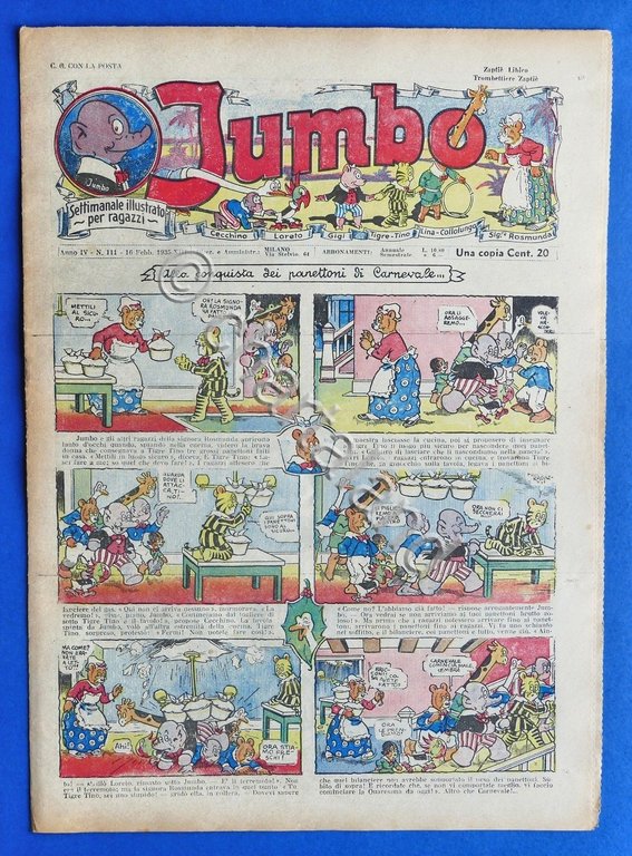 Settimanale illustrato per ragazzi - Jumbo - Anno IV - …
