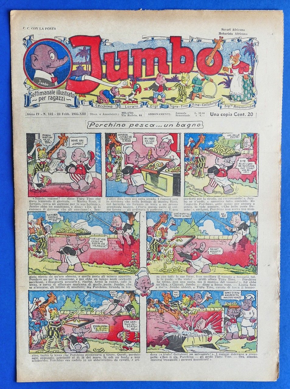 Settimanale illustrato per ragazzi - Jumbo - Anno IV - …