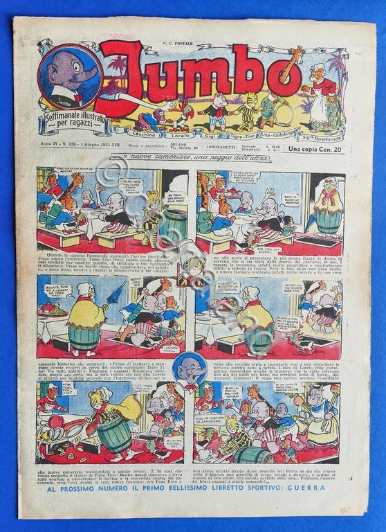Settimanale illustrato per ragazzi - Jumbo - Anno IV - …