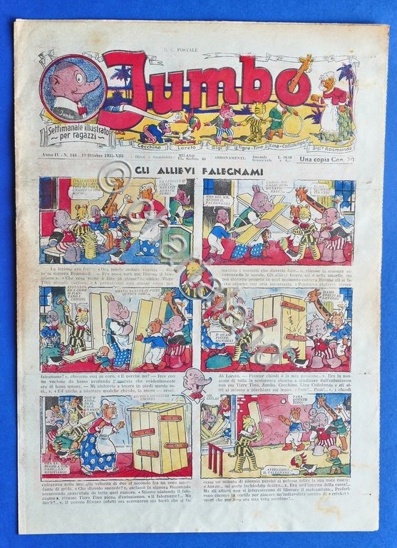 Settimanale illustrato per ragazzi - Jumbo - Anno IV - …