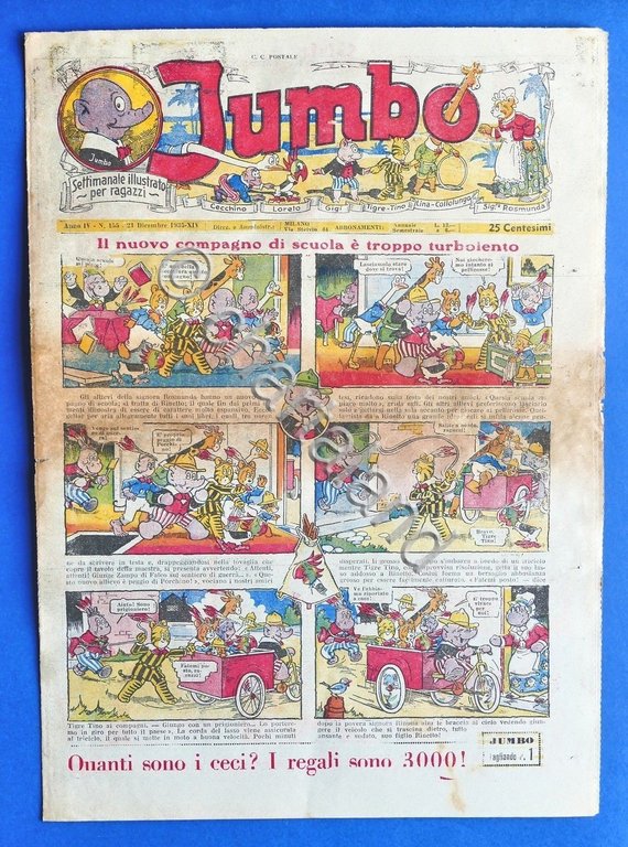 Settimanale illustrato per ragazzi - Jumbo - Anno IV - …