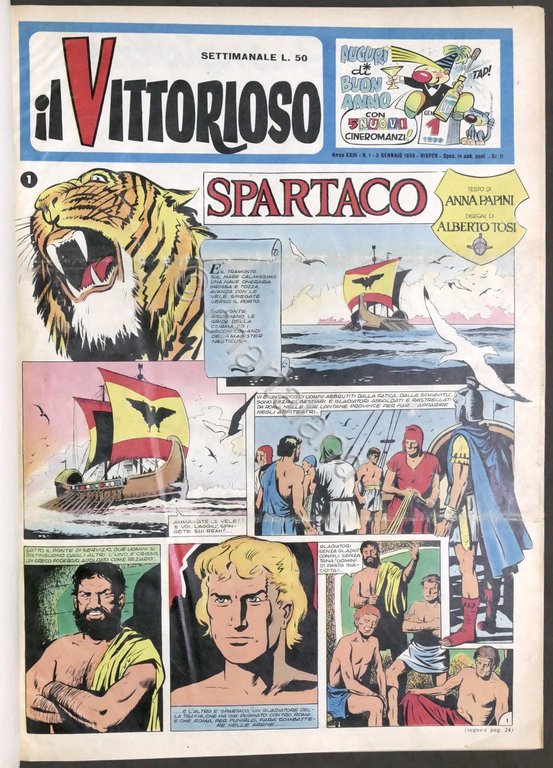 Settimanale per ragazzi Fumetti - Il Vittorioso - Anno completo 1959 - Jacovitti