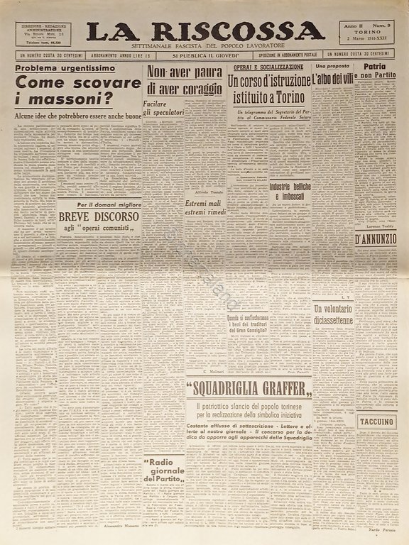 Settimanale RSI - La Riscossa N. 9 - 1944 Come … | Immagine Gallery 2