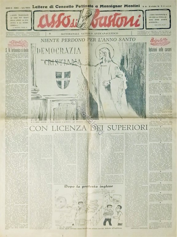 Settimanale Satirico Anticanagliesco - Asso di Bastone N. 44 - …