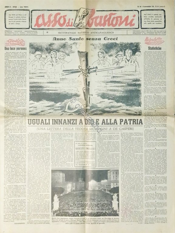 Settimanale Satirico Anticanagliesco - Asso di Bastone N. 45 - …