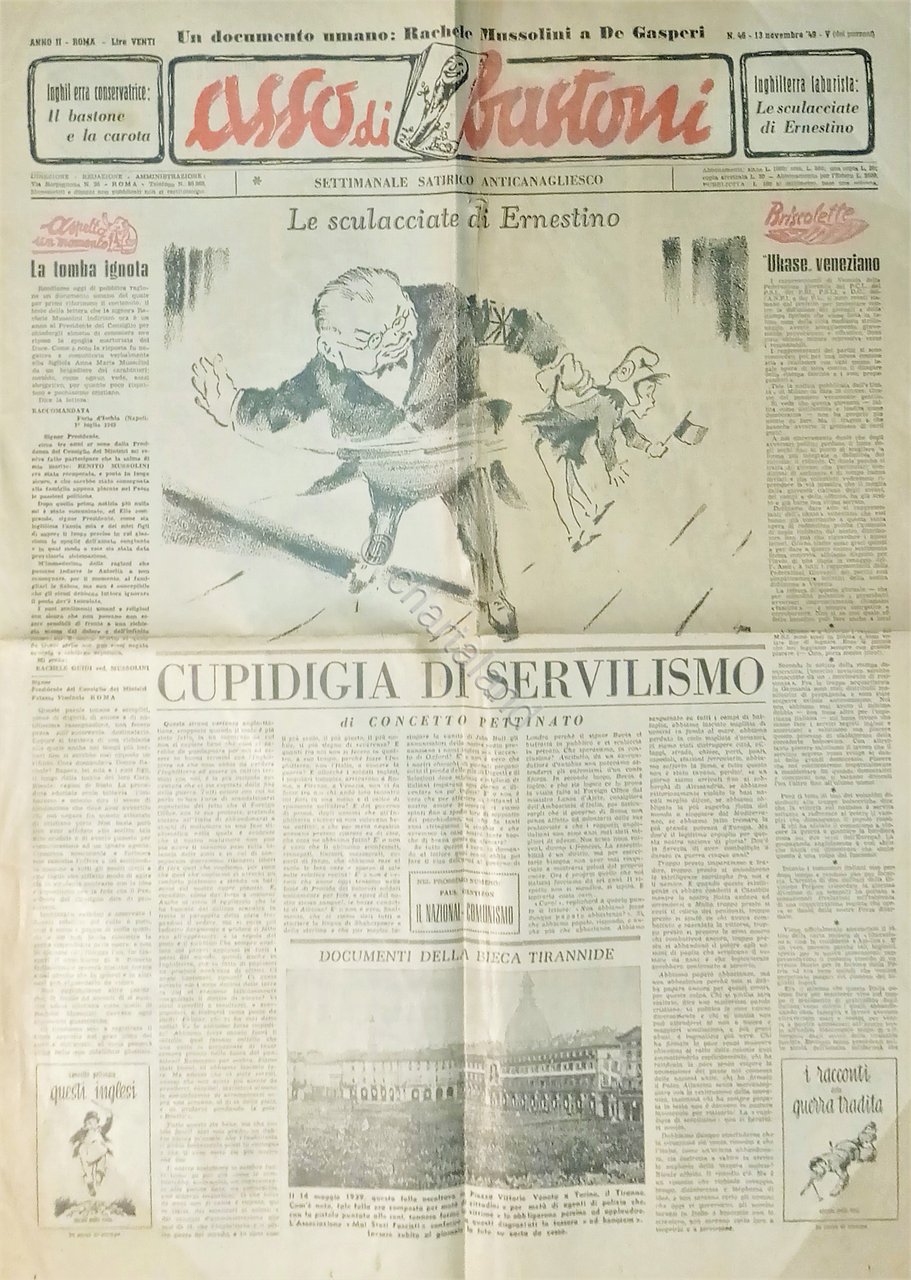 Settimanale Satirico Anticanagliesco - Asso di Bastone N. 46 - …