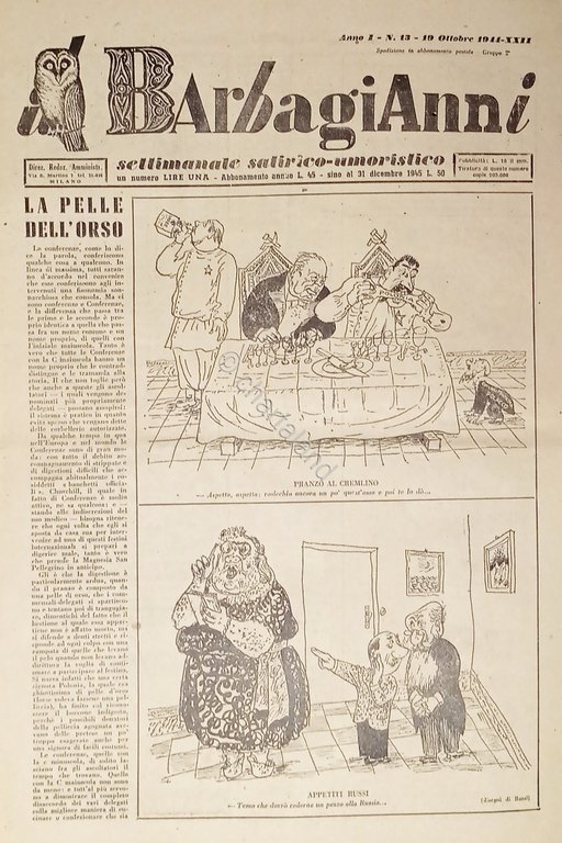 Settimanale Satirico-Umoristico - Il Barbagianni n. 13 - 1944 | Immagine Gallery 2