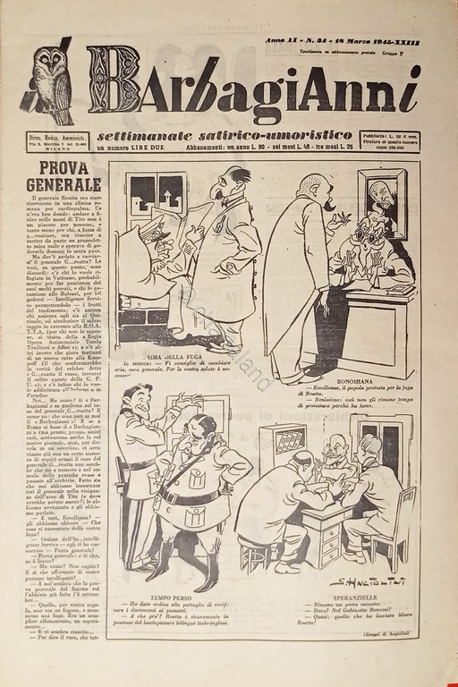 Settimanale Satirico-Umoristico - Il Barbagianni n. 34 - 1945 | Immagine Gallery 2