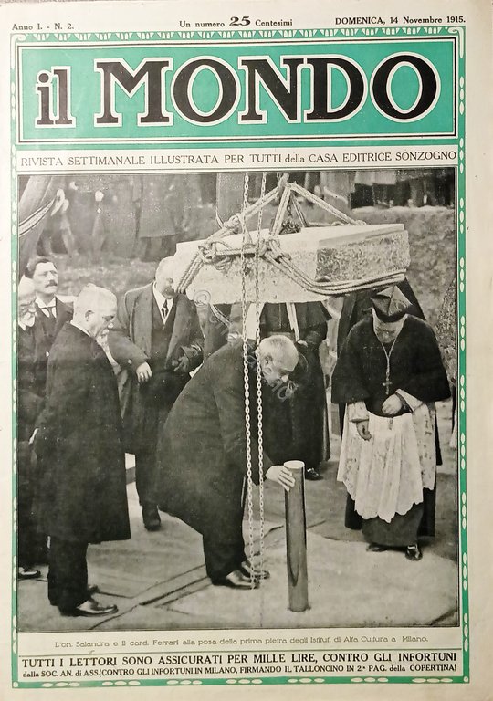 Settimanale WWI - Il Mondo N. 2 - Salandra e Ferrari a Milano - 1915