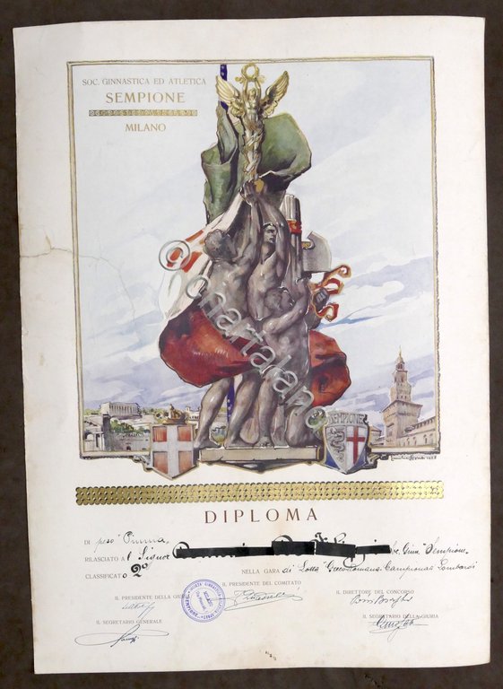 Soc. Sempione Milano - Diploma Lotta Greco Romana - Campionati …
