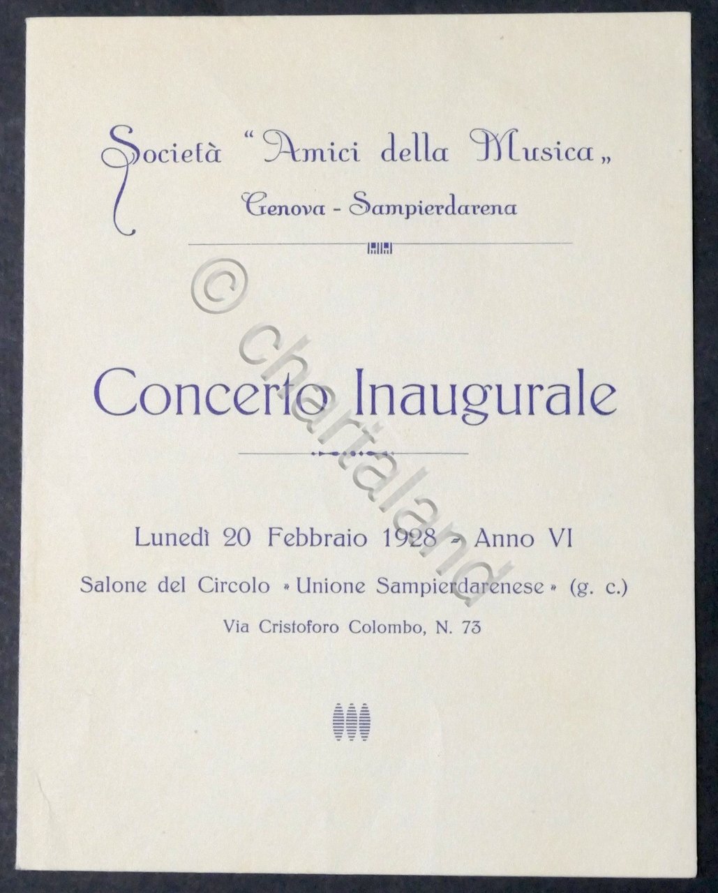 Società Amici della Musica - Genova - Concerto Inaugurale - …