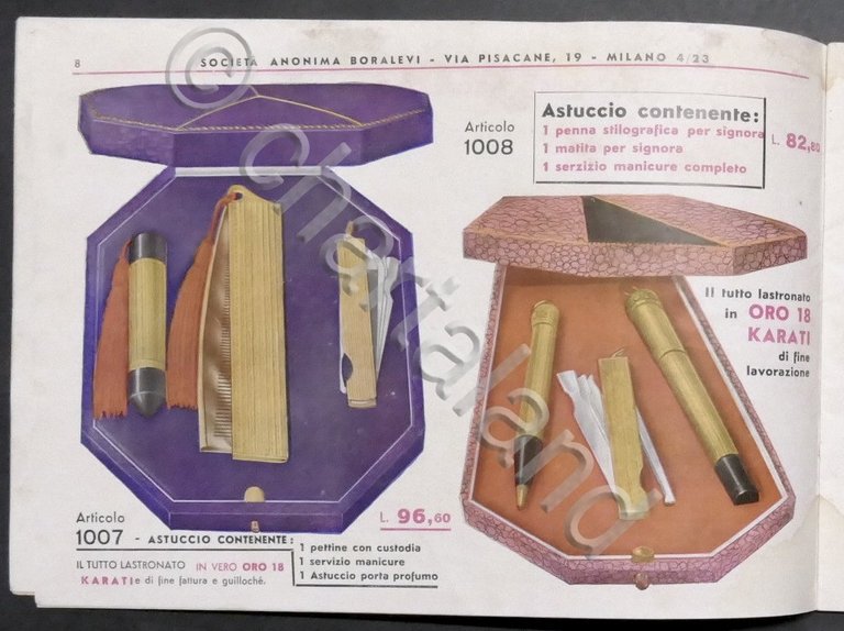 Società Anonima Boralevi - Milano - Catalogo Regali 1935