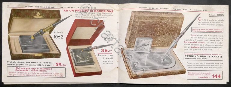 Società Anonima Boralevi - Milano - Catalogo Regali 1935