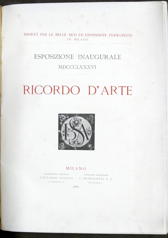 Società Belle Arti in Milano - Esposizione Inaugurale 1886 - … | Immagine Gallery 2