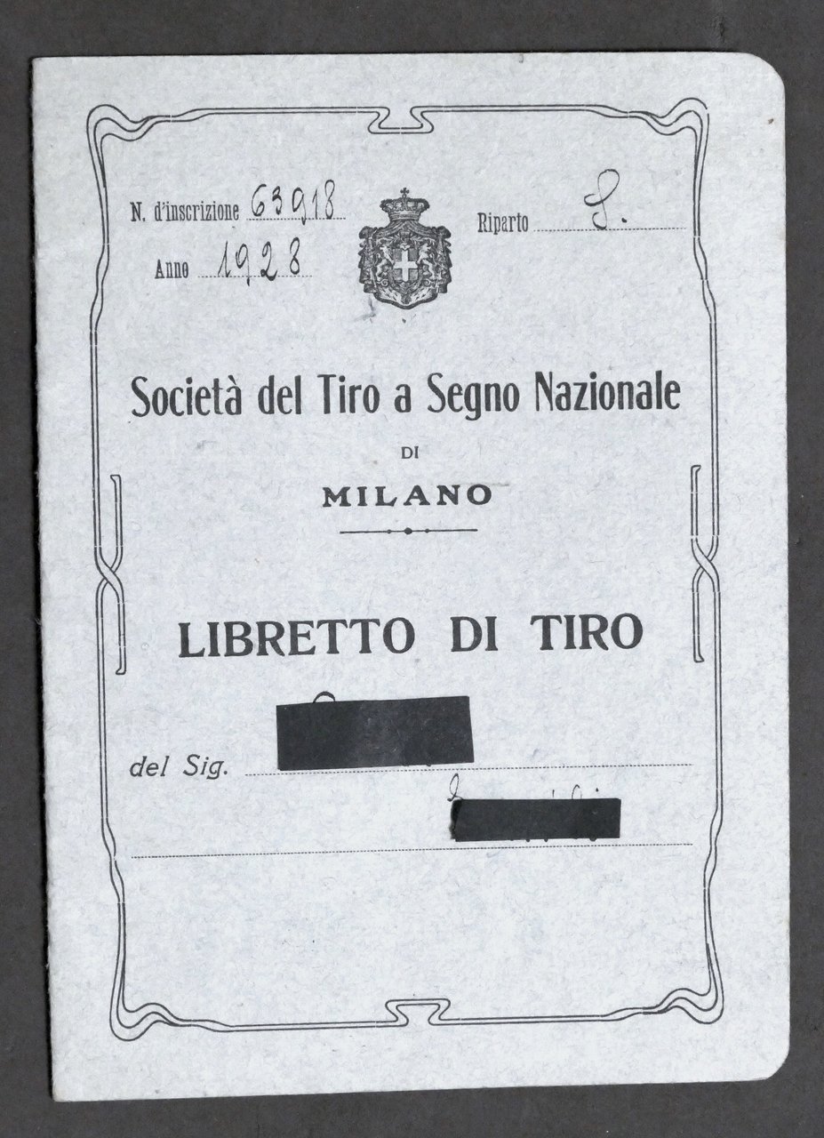 Società del Tiro a Segno Nazionale di Milano - Libretto …