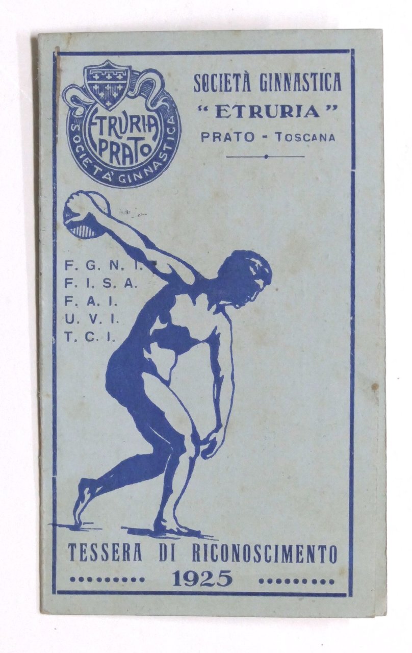 Società Ginnastica Etruria - Prato - Tessera di Riconoscimento - …