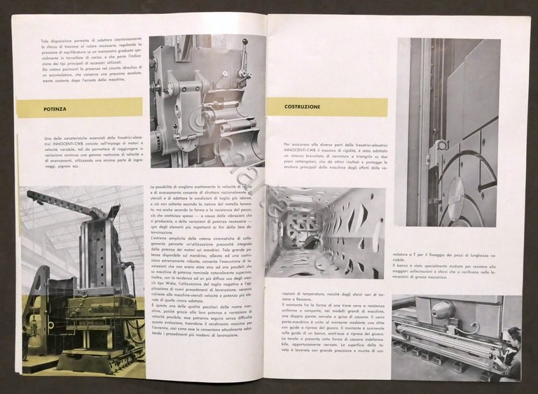 Società Innocenti - Bollettino n. 106 - Fresatrici - Alesatrici …