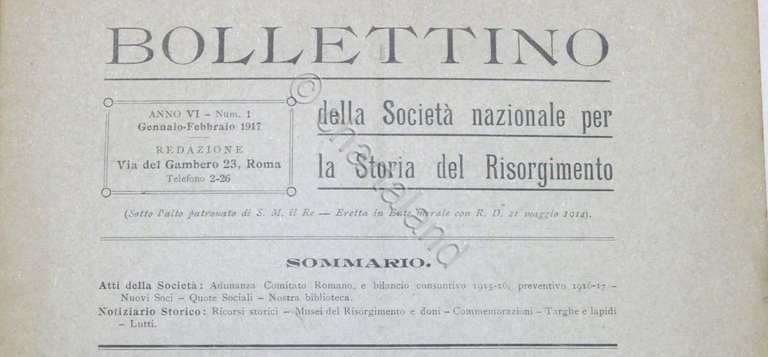 Società Nazionale per la Storia del Risorgimento - Bollettino N. …