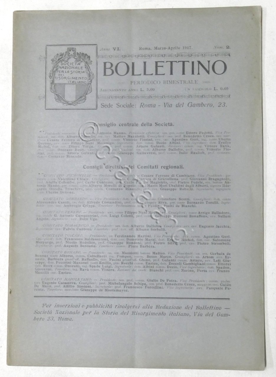 Società Nazionale per la Storia del Risorgimento - Bollettino N. …