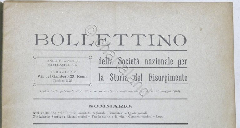 Società Nazionale per la Storia del Risorgimento - Bollettino N. …