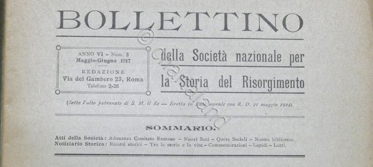 Società Nazionale per la Storia del Risorgimento - Bollettino N. …