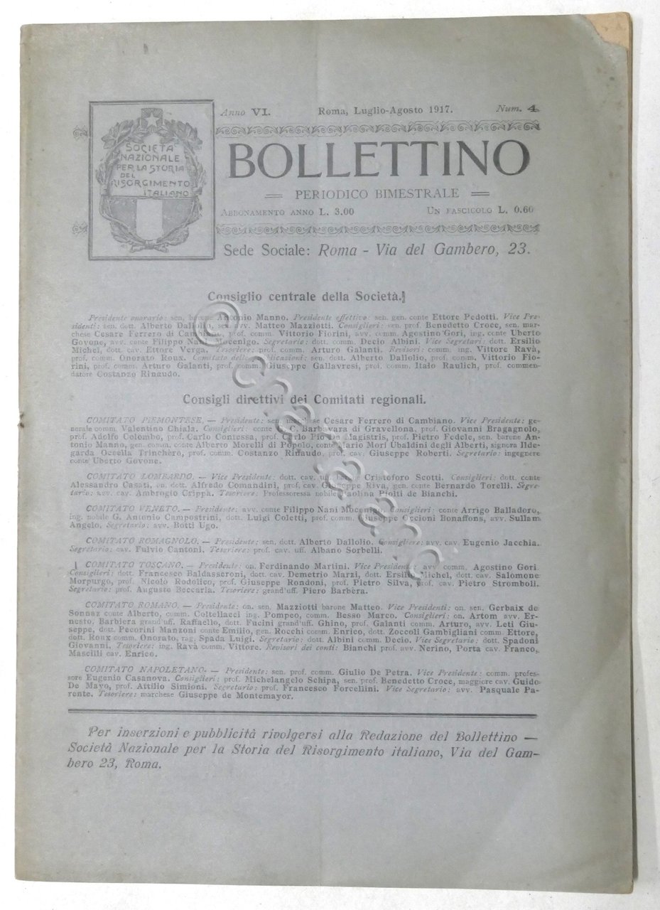 Società Nazionale per la Storia del Risorgimento - Bollettino N. …