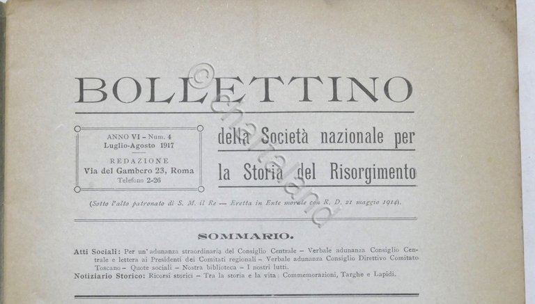 Società Nazionale per la Storia del Risorgimento - Bollettino N. …