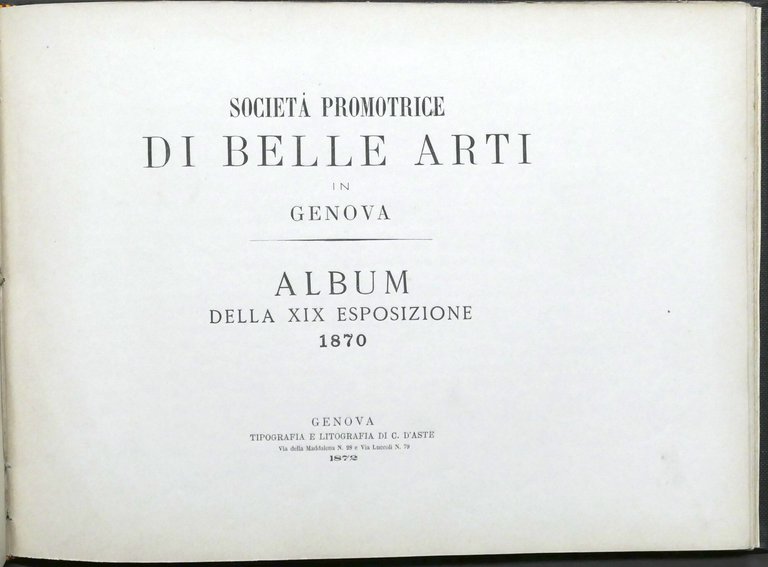 Società Promotrice Belle Arti in Genova - Album XIX Esposizione …