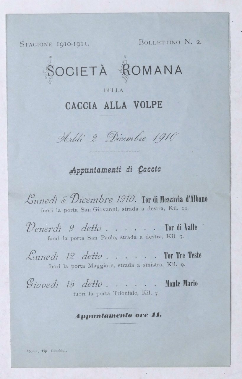 Società Romana della Caccia alla Volpe - Appuntamenti di Caccia …