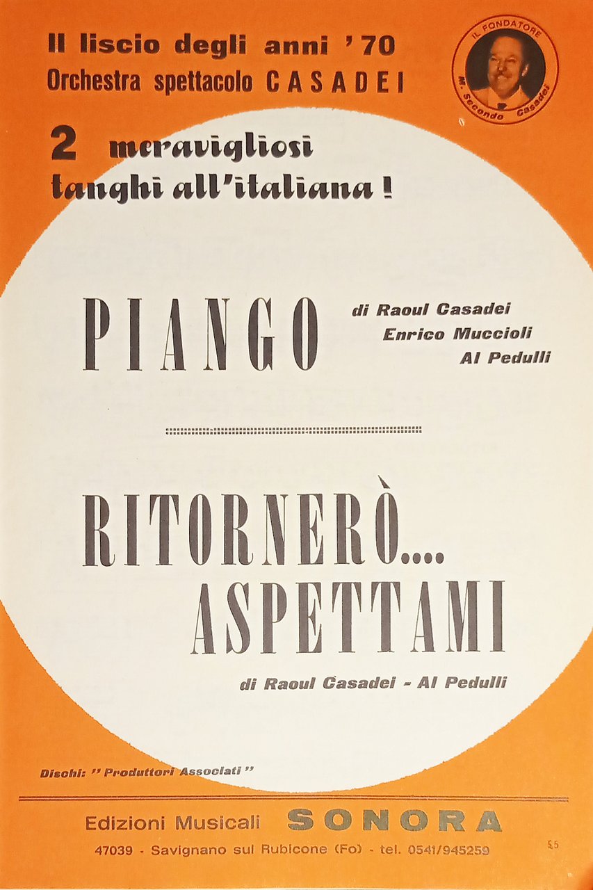 Spartiti - 2 Tanghi - Piango - Ritornerò.Aspettami di Raoul … | Immagine principale