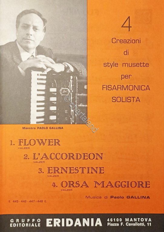 Spartiti - 4 Creazioni per Fisarmonica Solista di Paolo Gallina …