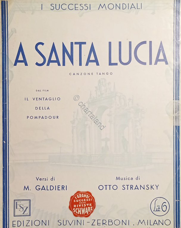 Spartiti - A Santa Lucia - Canzone Tango di M. …