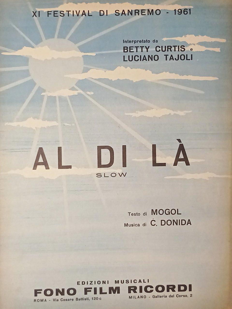 Spartiti - Al di là - Slow di C. Donida … | Immagine principale