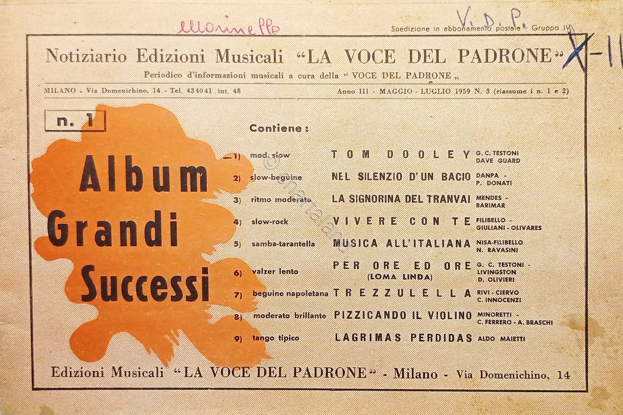 Spartiti - Album Grandi Successi - Notiziario La Voce del … | Immagine principale