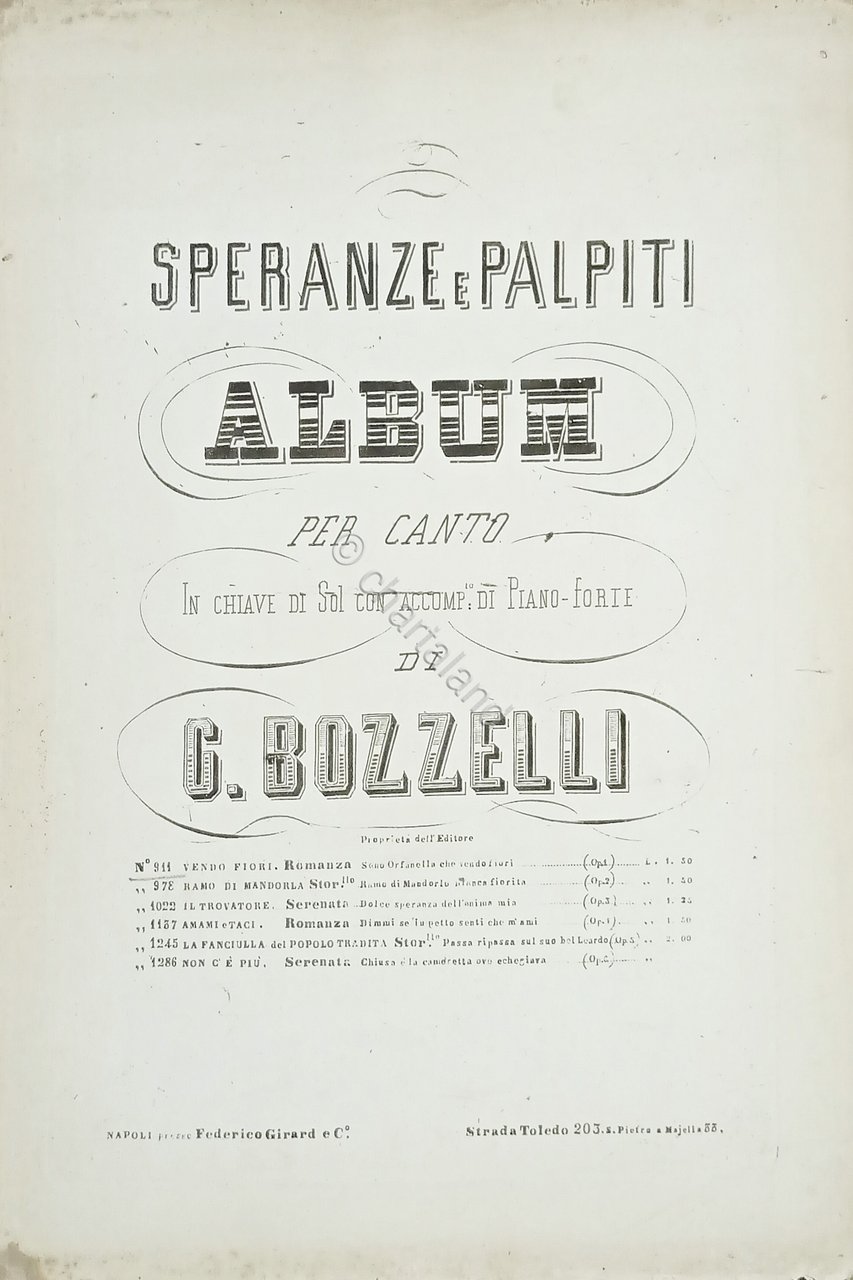 Spartiti - Album per Canto di G. Bozzelli - Vendo …