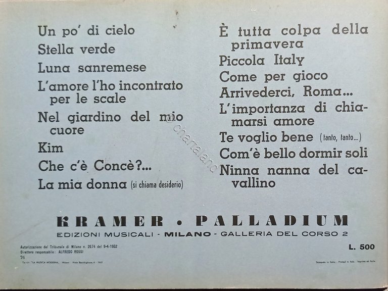 Spartiti - Amico Album N. 60 - 1957 - Il …