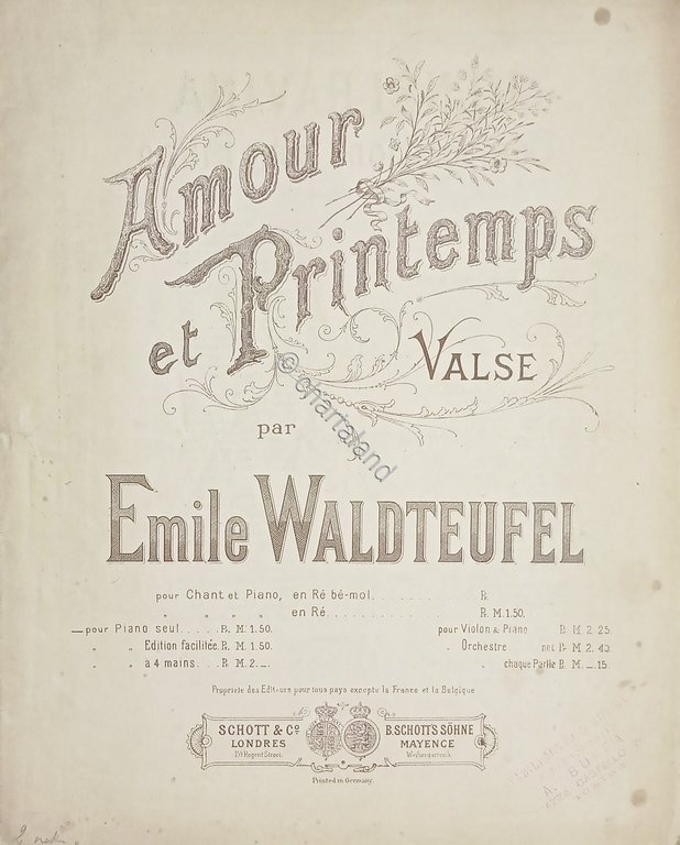 Spartiti - Amour et Printemps - Valse par Emile Waldteufel …