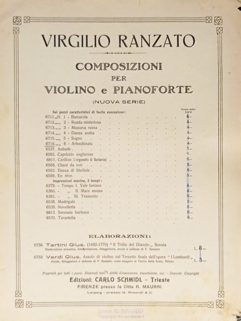 Spartiti - Arlecchinata - Composizione per Violino e Pianoforte di …