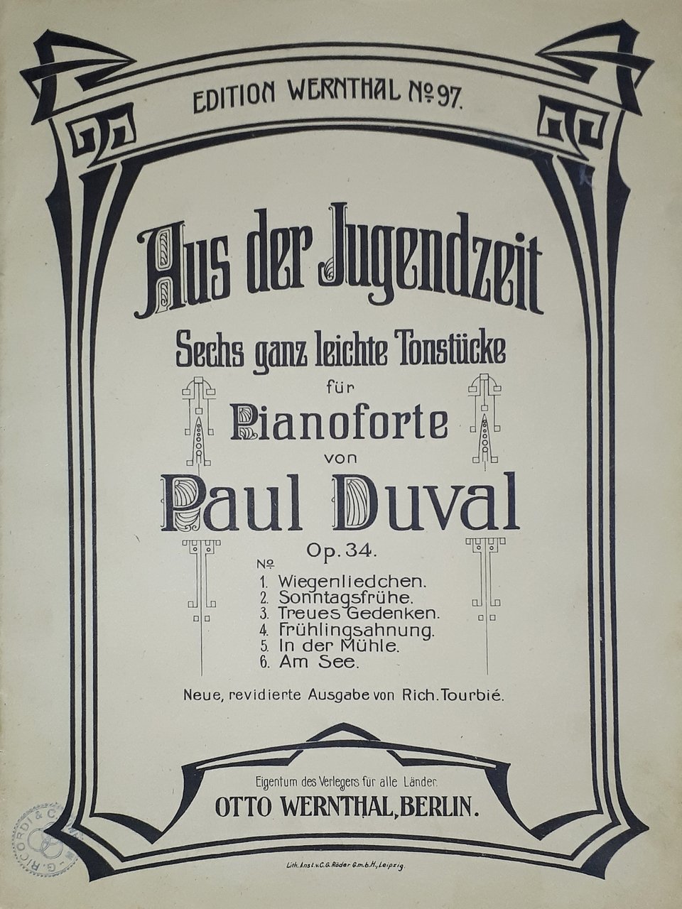 Spartiti - Aus der Jugendzeit für Pianoforte von Paul Duval