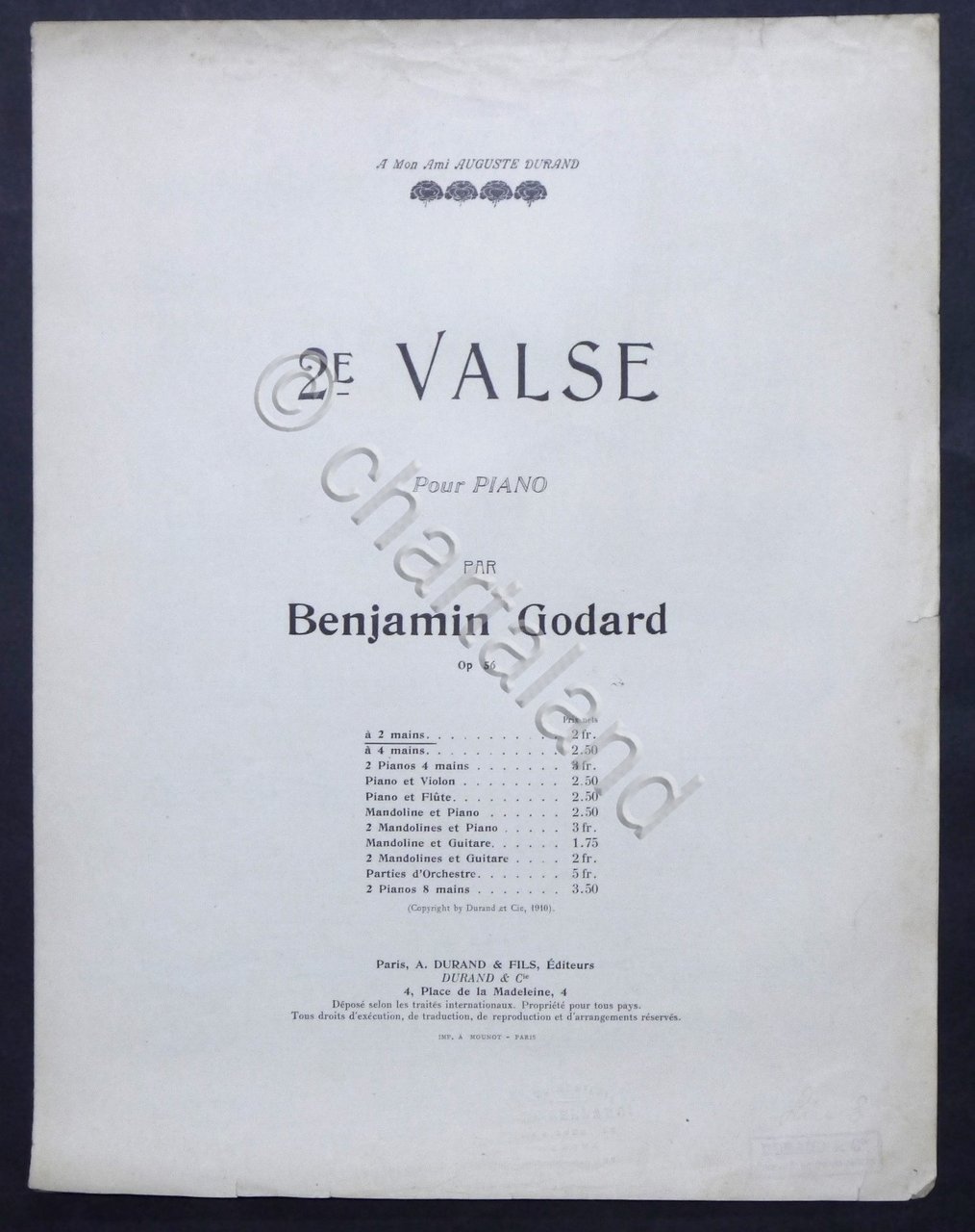 Spartiti - B. Godard - 2° Valse pour piano à …