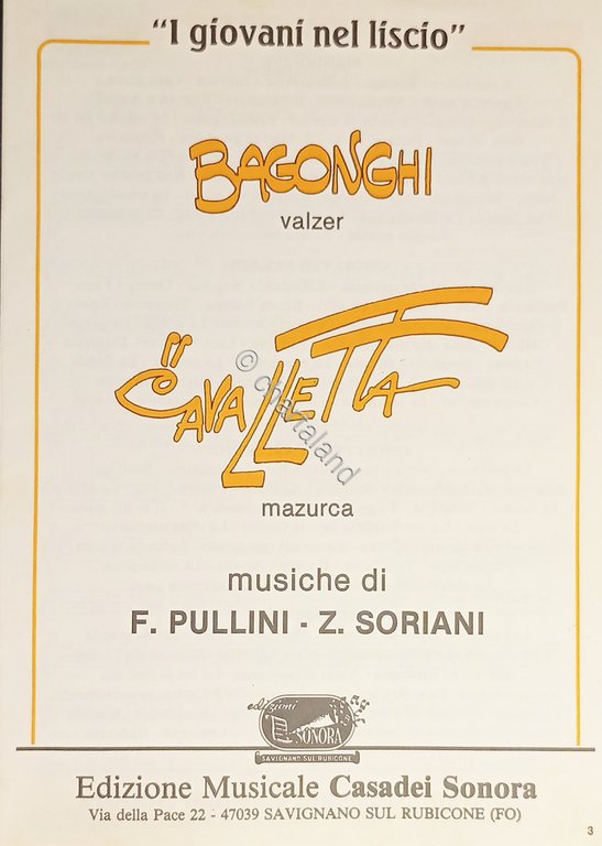 Spartiti - Bagonghi (Valzer) - Cavalletta (Mazurka) di F. Pullini …
