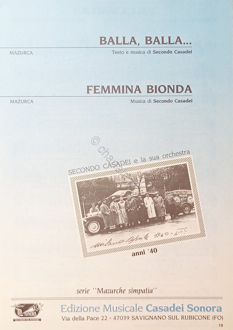 Spartiti - Balla Balla - Femmina Bionda - Musica di …