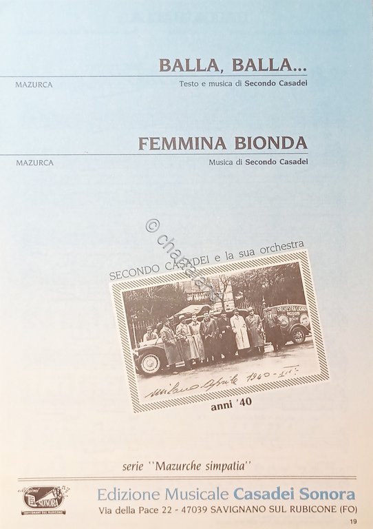 Spartiti - Balla Balla - Femmina Bionda - Musica di …