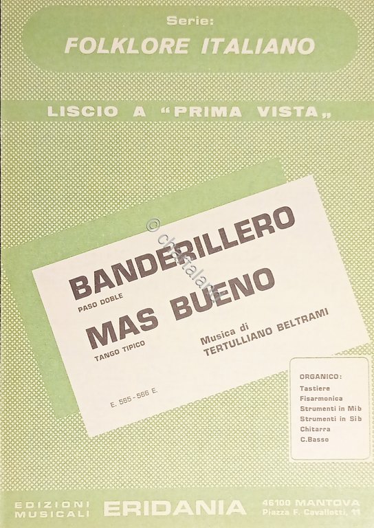 Spartiti - Banderillero (Paso Doble) - Mas Bueno (Tango Tipico) …