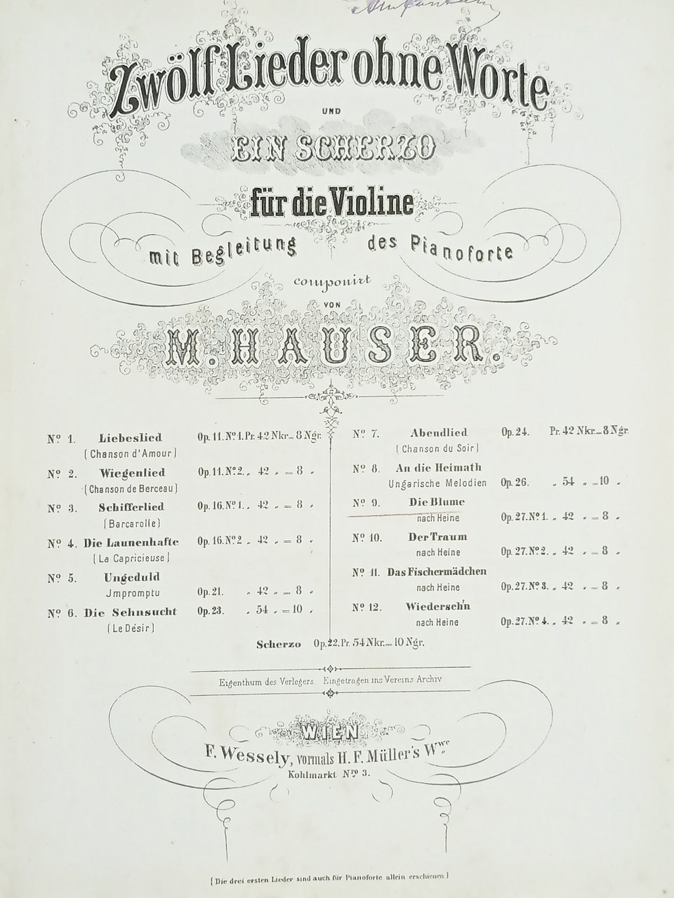 Spartiti - Barcarole von M. Häuser für die Violine - … | Immagine principale