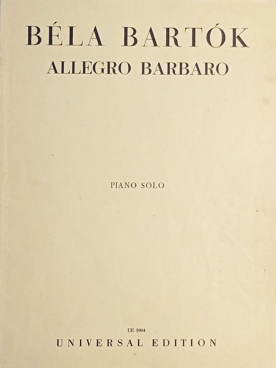 Spartiti - Béla Bartók - Allegro Barbaro - Piano Solo