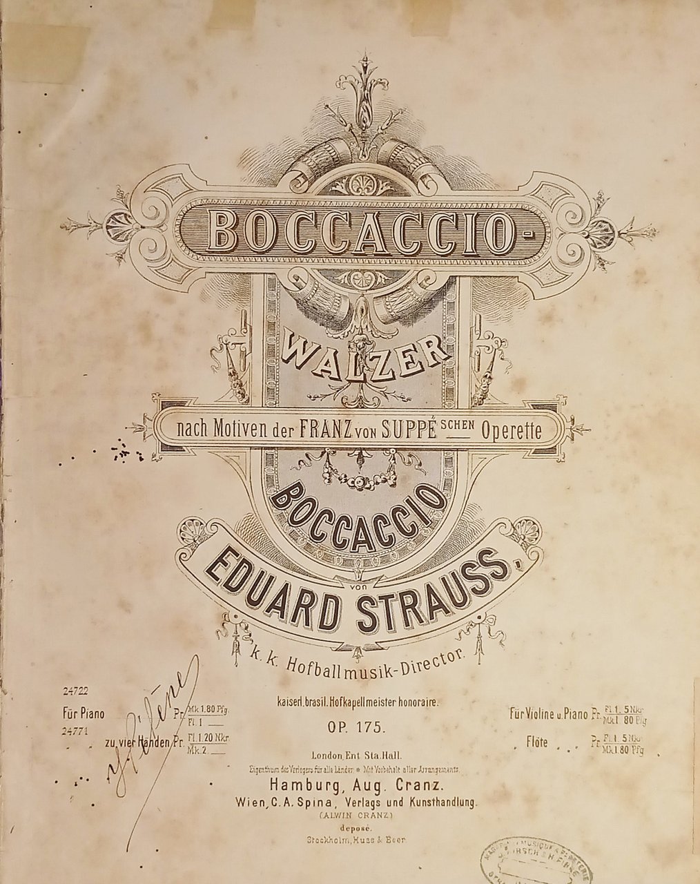 Spartiti - Boccaccio - Walzer von Eduard Strauss - Op. …