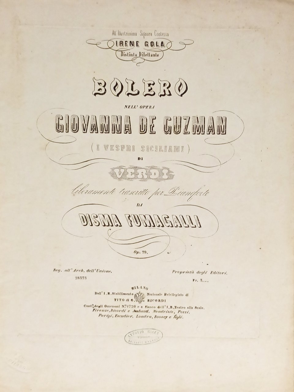 Spartiti - Bolero nell'Opera Giovanna De Guzman di Verdi - … | Immagine principale